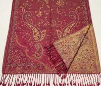 Reversible Soft Pashmina Shawl & Scarf for Women, Jacquard Brocade, Shawl, Sarong or Head Wraps