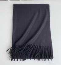 Dark Grey Blanket Shawl - Thick Cashmere Wool Blend - Super Soft Wrap