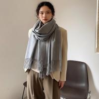 Grey Blanket Shawl - Thick Cashmere Wool Blend - Super Soft Wrap
