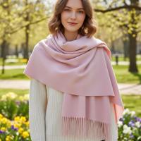 Pink Blanket Shawl - Thick Cashmere Wool Blend - Super Soft Wrap