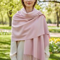 Pink Blanket Shawl - Thick Cashmere Wool Blend - Super Soft Wrap
