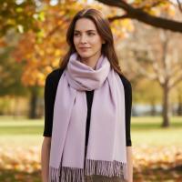 Lilac Blanket Shawl - Thick Cashmere Wool Blend - Super Soft Wrap