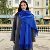 Blue Blanket Shawl - Thick Cashmere Wool Blend - Super Soft Wrap