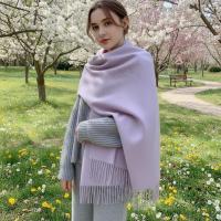 Lilac Blanket Shawl - Thick Cashmere Wool Blend - Super Soft Wrap