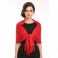 Red Pashmina, Blanket Shawl - Lightweight Wide Scarf and Wrap