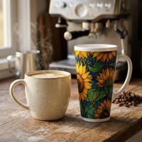 Latte 17oz Ceramic Mug - Coffee or Tea Cup, Extra Tall