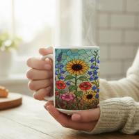 Floral Cups -  Large and Small Ceramic Mugs