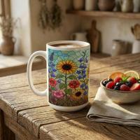 Floral Cups -  Large and Small Ceramic Mugs