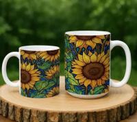Floral Cups -  Large and Small Ceramic Mugs