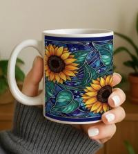 Sunflower Mug - Floral Cups -  Large and Small Ceramic Mugs