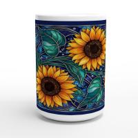 Sunflower Mug - Floral Cups -  Large and Small Ceramic Mugs