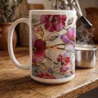 Floral Cups -  Large and Small Ceramic Mugs