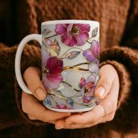Floral Cups -  Large and Small Ceramic Mugs