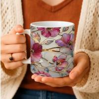 Floral Cups -  Large and Small Ceramic Mugs