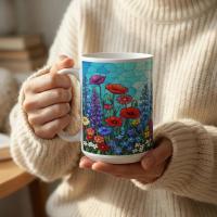 Floral Cups -  Large and Small Ceramic Mugs