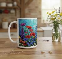 Floral Cups -  Large and Small Ceramic Mugs