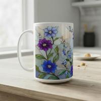 Floral Cups -  Large and Small Ceramic Mugs