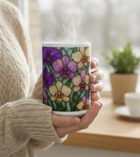 Floral Cups -  Large and Small Ceramic Mugs