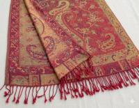 Reversible Soft Pashmina Shawl & Scarf for Women, Jacquard Brocade, Shawl, Sarong or Head Wraps