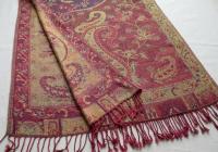 Reversible Soft Pashmina Shawl & Scarf for Women, Jacquard Brocade, Shawl, Sarong or Head Wraps