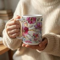 Floral Cups -  Large and Small Ceramic Mugs