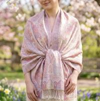 Soft Pashmina Shawl & Scarf for Women, Jacquard Brocade, Shawl, Sarong or Head Wraps
