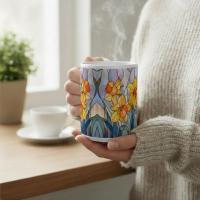 Floral Cups - Large and Small Ceramic Mugs