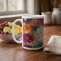 Floral Cups -  Large and Small Ceramic Mugs