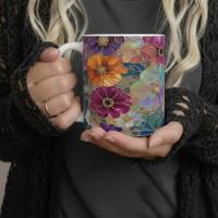 Floral Cups -  Large and Small Ceramic Mugs