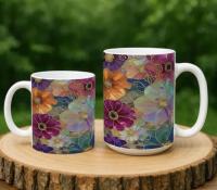 Floral Cups -  Large and Small Ceramic Mugs