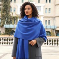 Blue Blanket Shawl - Thick Wide Scarf - Pashmina Super Soft Wrap