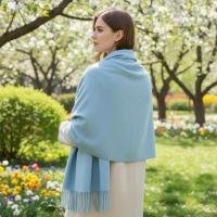 Aqua Blanket Shawl - Thick Wide Scarf - Pashmina Super Soft Wrap