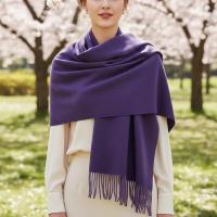 Purple Blanket Shawl - Thick Cashmere Wool Blend - Super Soft Wrap