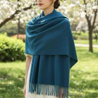 Teal Blanket Shawl - Thick Cashmere Wool Blend - Super Soft Wrap