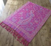 Reversible Soft Pashmina Shawl & Scarf for Women, Jacquard Brocade, Shawl, Sarong or Head Wraps