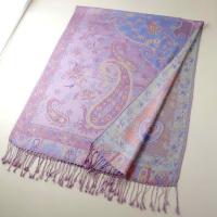 Reversible Soft Pashmina Shawl & Scarf for Women, Jacquard Brocade, Shawl, Sarong or Head Wraps