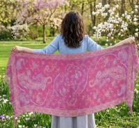 Reversible Soft Pashmina Shawl & Scarf for Women, Jacquard Brocade, Shawl, Sarong or Head Wraps