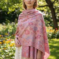 Soft Pashmina Shawl & Scarf for Women, Jacquard Brocade, Lightweight Blanket Shawl