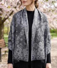 Soft Pashmina Shawl & Scarf for Women, Jacquard Brocade, Blanket Scarf, Head Wraps