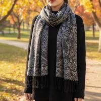 Soft Pashmina Shawl & Scarf for Women, Jacquard Brocade, Blanket Scarf, Head Wraps
