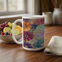 Floral Cups -  Large and Small Ceramic Mugs