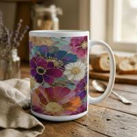 Floral Cups -  Large and Small Ceramic Mugs