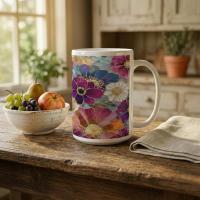 Floral Cups -  Large and Small Ceramic Mugs