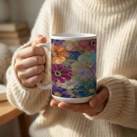 Floral Cups -  Large and Small Ceramic Mugs