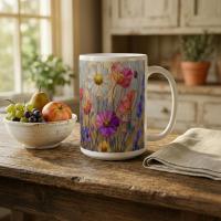 Floral Cups -  Large and Small Ceramic Mugs
