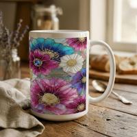Floral Cups -  Large and Small Ceramic Mugs