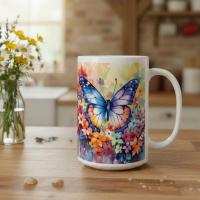 Butterfly  - Large and Small Ceramic Mugs