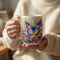 Butterfly  - Large and Small Ceramic Mugs