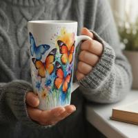 Latte 17oz Ceramic Mug - Coffee or Tea Cup, Extra Tall