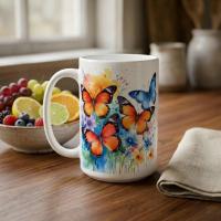 Butterfly - Large and Small Ceramic Mugs
